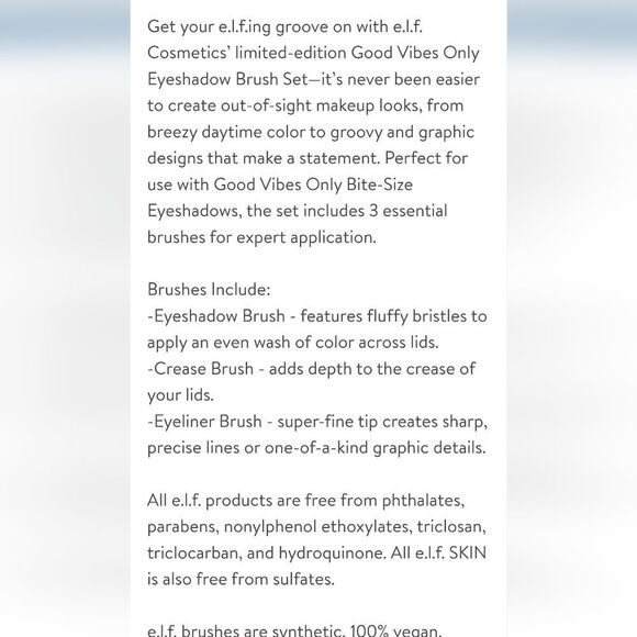 ELF Good Vibes Only Eyeshadow Brush Set - Picture 9 of 10